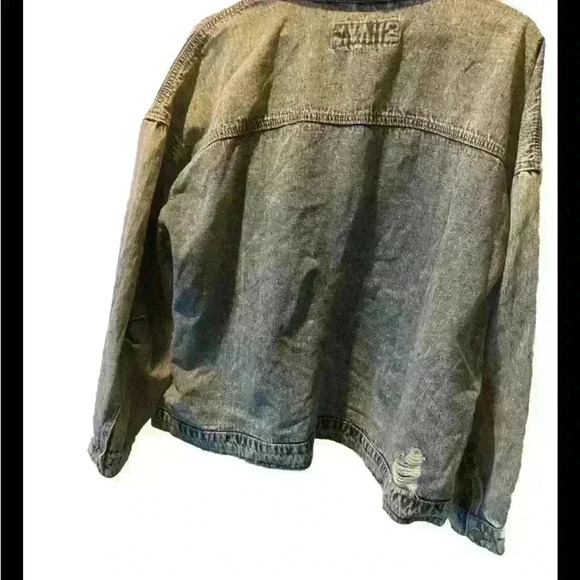 Suzanne Betro Denim Jean Jacket Distressed Size 2X - Picture 2 of 4